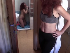 Amateur, Atrapados, Masturbación, Pelirrojo, Ducha, Español, Espía, Voyeur