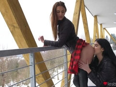 Kont, Vingeren, Lesbisch, Likken, Buiten, Kut duiken