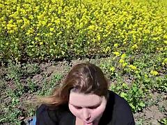 BBW with big tits masturbates pussy and sucks cock - cum on nipples by Chubby Clarice: Porn