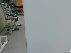 Amateur, Americano, Culo, Rubia, Polla, Gimnasio, Público, Tetas