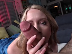 21 year old girlfriend gets her hairy pussy fucked in POV while she talks dirty