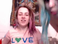 two dolls walk around the city and display their charms