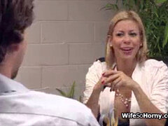 Oral pleasure, mature, stocking