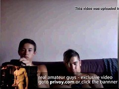 two straight asian teens jerking each other