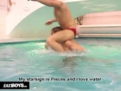 Arsch, Schwanz, Schwul, Handjob, Riesig, Pool, Pov, Jungfrau