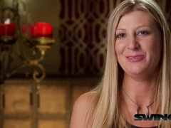 バイセクシャル, ブロンド, 茶髪の, カップル, グループ, Hd, 現実, スインガー