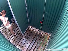 捕まる, チェコ, Hd, アウトドア, 公共, 現実, シャワー, 一人