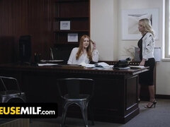FreeUse Milf - Big Titted Milf Sluts Get Their Tight Juicy Twats Fucked By Ther Boss In The Office - Blonde