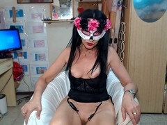 Schmuddelige sprache, Europäisch, Italienisch, Maske, Masturbation, Solo