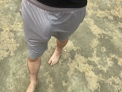 Strand, Grote lul, Naakt, Buiten, Openbaar