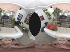 POV VR fuck with blonde MILF cougar - cumshot