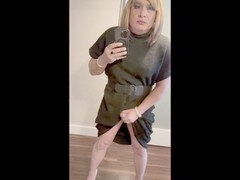 Leie, Amerikanisch, Crossdresser, Absätze, Lingerie, Strumpfhose, Transfrau, Stiefmutter