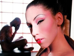 デカチン, 黒人, フェラチオ, 茶髪の, バック, 自然山雀, ペニス, オッパイの