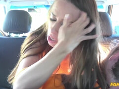 Kinky instructor and student turn a car into a fuck stage