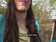 Today I met sexy brunette Briseida Myers while she was out on a run. The athletic babe agreed to stop and chat, and then she accepted money in exchang