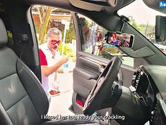 Argentinian redhead Lexy Cadell uses the fucking machine in the car - Juan Bustos ROAD