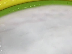 Lactating MILF Hucow Fills Pool With Breast Milk - Grey Desire Solo