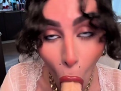 Grosser schwanz, Grosse titten, Blasen, Spermaladung, Schwanz, Hd, Transfrau