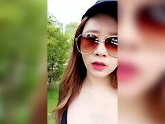 Cool Big Tits Chinese dame fake penis Cucumber Park Public cam