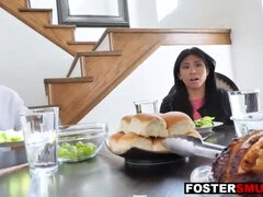 Foster Teen Ember Snow Takes BBC From Stepdad & MILF In Taboo Threesome