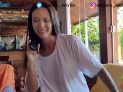 Brunette brune, Cocu, Gym, Époux mari, Seins naturels, Petite femme