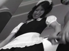 Минет, Сперма на лице, Японки, Служанка, Сперма