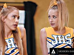 Busty Cheerleaders With Ravenous Anal Appetites Seduce Coach For Wild Threesome