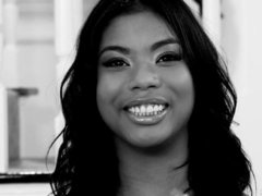 Grote mammen, Bruinharig, Rondborstig, Zwart, Ondergoed, Natuurlijke tieten, Slipje, Alleen