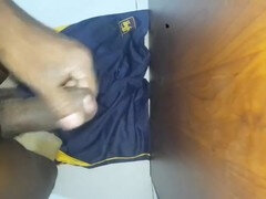 Enormous cock jerked off in the village for a messy cum release