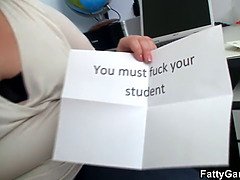Big belly teacher fucks stud