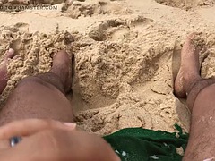 Playa, Verga grande, Británico, Corridas, Sexo duro, Masturbación, Público, Solo
