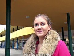Pulled euro babe fucked from behind in forest