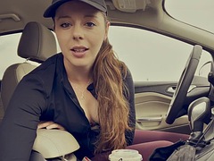 Amateur, Coche, Despelote, Masturbación, Pov, Solo, Tetas