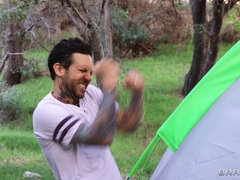 Perverted stranger teases naughty lesbians by his long cock