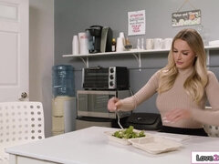 Grosse titten, Blondine, Lesbisch, Masturbation, Orgasmus, Muschi, Rasiert, Solo