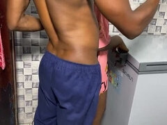 Hot Indian Aunty Fucks in Kitchen with Big Black Cock - Desi Sex