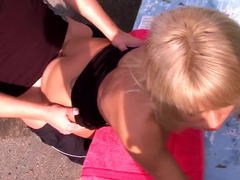 Блондинки, Минет, Член, На природе, На публике