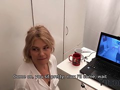 Guy fucks classy mature tutor in room full