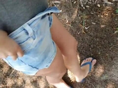 Sucer une bite, Brunette brune, Petite amie, Fille latino, De plein air, Petite femme, Public, Adolescente