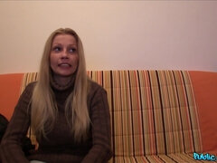 素人, ブロンド, フェラチオ, 中出し, アウトドア