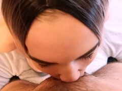 No hands deepthroat, raunchy, deep blowjob