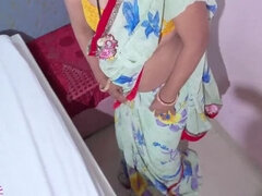 Stepmom Kajal Gets Cum Facial from Stepson While Changing Clothes - Desi Bhabhi Fuck