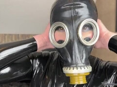 Latex Gasmask Solo POV - Miss_Fetilicious Rubber Fetish Moaning ASMR