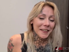 Grosser schwanz, Blondine, Blasen, Pov, Tätowierung