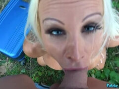 お尻, デカパイ, ブロンド, イギリス人, バック, 開帳, アウトドア, オマンコ