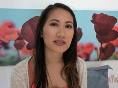 アジア人, 茶髪の, オマンコ, 剃毛, ガリガリ, オッパイの