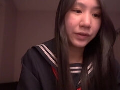 Asiatisch, Braunhaarige, Fetisch, Japanische massage, Solo, Student, Uniform, Nass