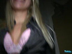 Leie, Blondine, Blasen, Europäisch, Geld, Im freien, Pov, Realität