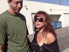 フェラチオ, 開帳, 熟年, 淫乱熟女, 現実, 赤毛, 剃毛, ストッキング