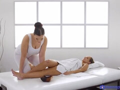 お尻, デカパイ, チェコ, キス, なめる, マッサージ, オイル, 濡れ